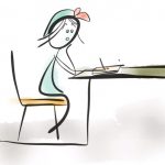 Writing at the desk