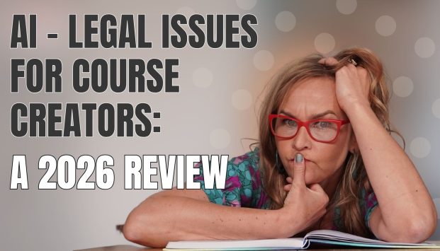 Blog cover for AI legal issues for course creators